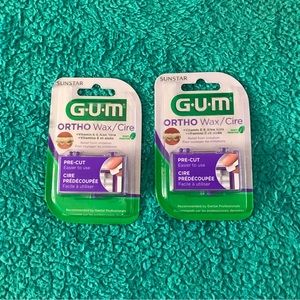 2X GUM Ortho Wax Pre-Cut Pieces, Mint Flavor Vitamin E + Aloe Vera NIP